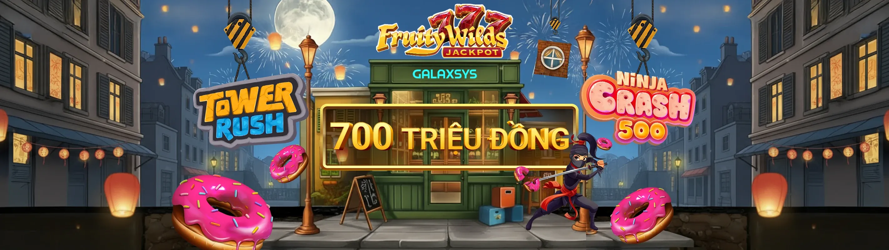 Hình ảnh chính hoành tráng cho trang trò chơi Nổ Hũ